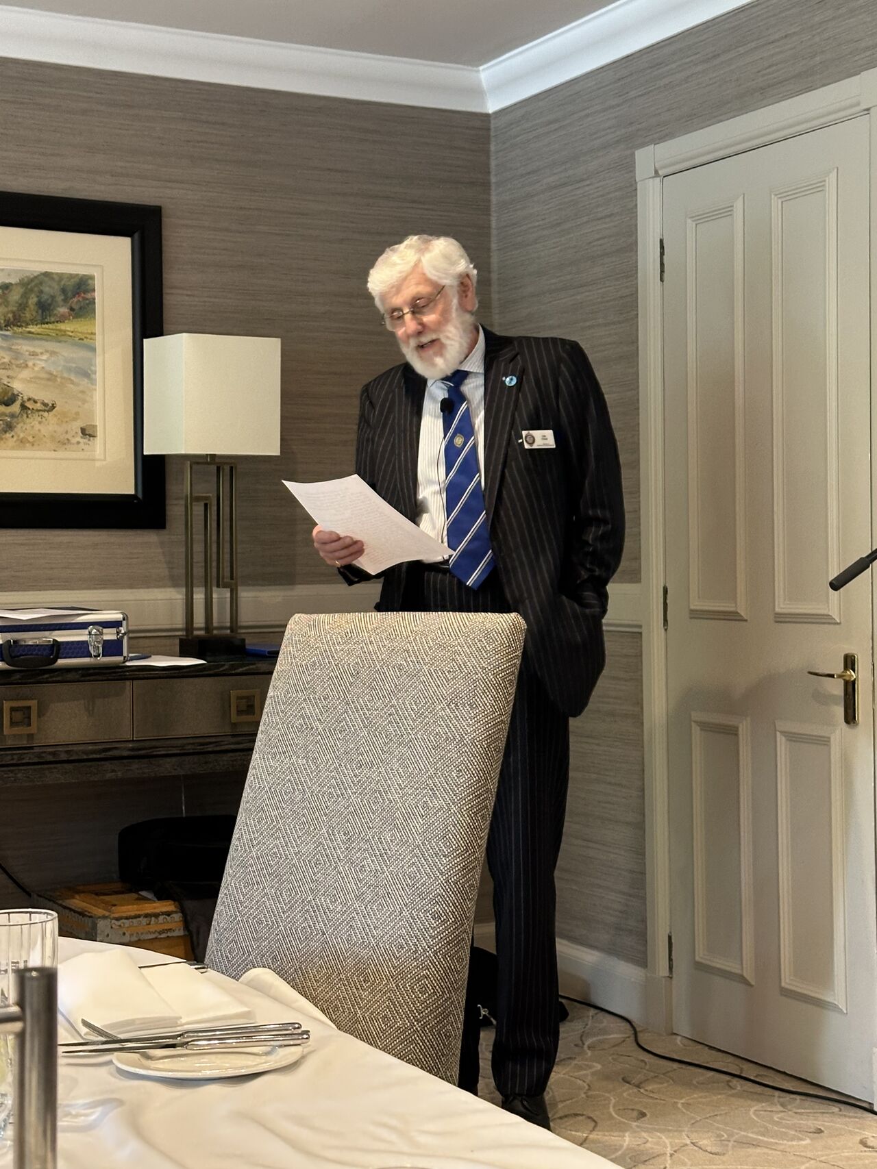 Club member speaking at a weekly lunch